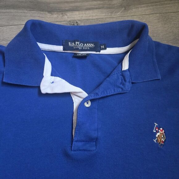 Bundle of 3 U.S. Polo Assn. Men's Polo Shirts Size M  Red Blue Gray Luxury Feel - Picture 10 of 16
